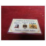 1/4 grain US gold bullion.