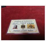 1/4 grain US gold bullion.