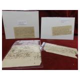 1780's written paper ephemera, letters, documents
