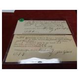 (2)1790's Pomeroy Comptroller interest certificate