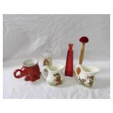 Frankoma elephant, pitchers, glassware