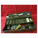 Old fishing tackle box w/contents.
