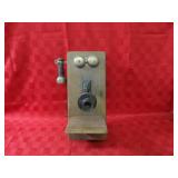 Oak wall mount telephone. Montgomery ward
