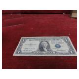 1935F-Silver certificate $1 US banknote.