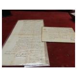 1780's written paper ephemera, letters, documents
