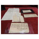1780's written paper ephemera, letters, documents