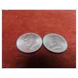 (2)1976 P&D Eisenhower Ike Dollar US coins