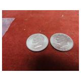 (2)1971 P&D Eisenhower Ike Dollar US coins