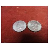 (2)1972 P&D Eisenhower Ike Dollar US coins