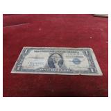 1935A-Silver certificate $1 US banknote.