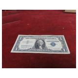 1957B-Silver certificate $1 US banknote.