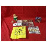 ET Pez dispensers, music CD's, Kewpie dolls.