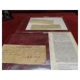 1780's written paper ephemera, letters, documents