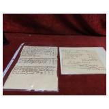 1780's written paper ephemera, letters, documents