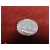 1962d 90% silver US coin. Franklin half.