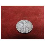 1947 90% silver US coin. Walking liberty half.