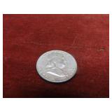 1954 90% silver US coin. Franklin half.