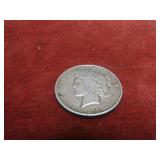 1923 90% silver US coin. Peace dollar.