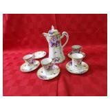 Antique Nippon china pitcher & cup set.