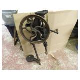 Antique post mount hand drill press.