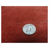 1927 90% silver US coin. Standing liberty quarter