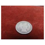 1904 90% silver US coin. Barber half.
