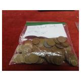 (100)Lincoln Wheat cents US coins 30's-50's