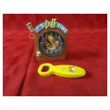 Homer Simpson Duff beer clock, bottle opener