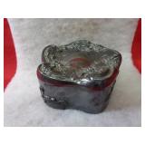 Locking silver plated trinket box.