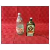 Vintage DR pepper bottle, Jagermeister bottle