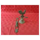 Cast metal chicken bell. wall mount.