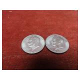 (2)19768P&D Eisenhower Ike Dollar US coins