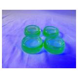 (4)Anchor hocking vaseline glass furniture coaster