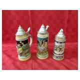 (3)Vintage pottery beer steins. Olympia