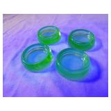 (4)Anchor hocking vaseline glass furniture coaster