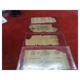 (5)1860's Confederate currency banknotes.