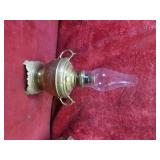 Antique Brass oil lamp w/glass Chimney