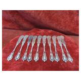 (10)Monticello Lunt Sterling silver Butter knives