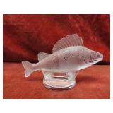 Lalique France Crystal perch fish figure.