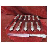 (12)Monticello Lunt Sterling silver knife handles.