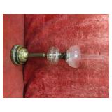 Antique stoneware pottery base oil lamp.