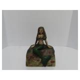Cast iron Mermaid bank.