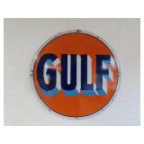 41.5' Dbl sided porcelain Gulf Oil Gas sign.