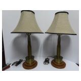 Pair matching Trench art table lamps.