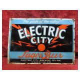 Rare Electric City Lager Beer sign.
