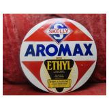 30' Dbl sided porcelain Skelly Gasoline sign.