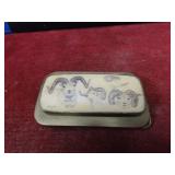 Vintage Scrimshaw ram brass belt buckle.