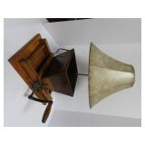 Vintage wood fruit grinder table lamp(works)