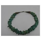 Navajo turquoise nugget necklace signed KKK