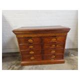 8 drawer Oak paper file cabinet.